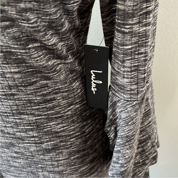 Lulu’s Jony Ribbed Button-Up Midi Sweater Dress Gray Space Dye - Picture 6 of 14